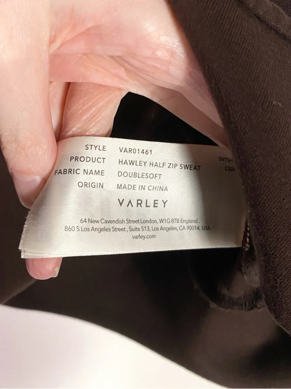Varley Hawley Half Zip Sweatshirt Brown - Picture 7 of 7